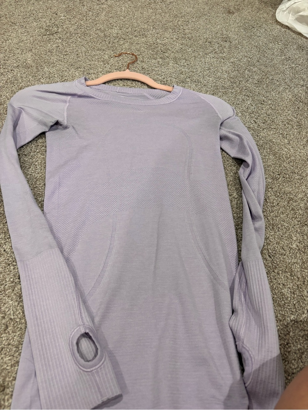 lululemon athletica Long Sleeve Seamless Top - Light Lavender no rip tag